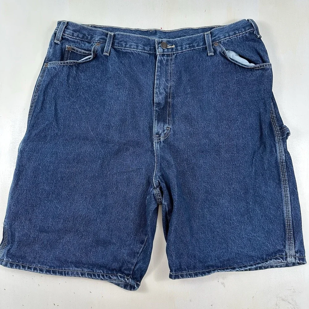Y2K Dickies Relaxed‎ Carpenter Denim Shorts Men Actual 39 x 11 Blue Jean Jorts